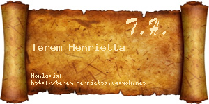Terem Henrietta névjegykártya